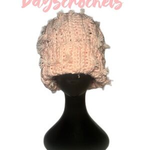 Pink sparkling Fray beanie